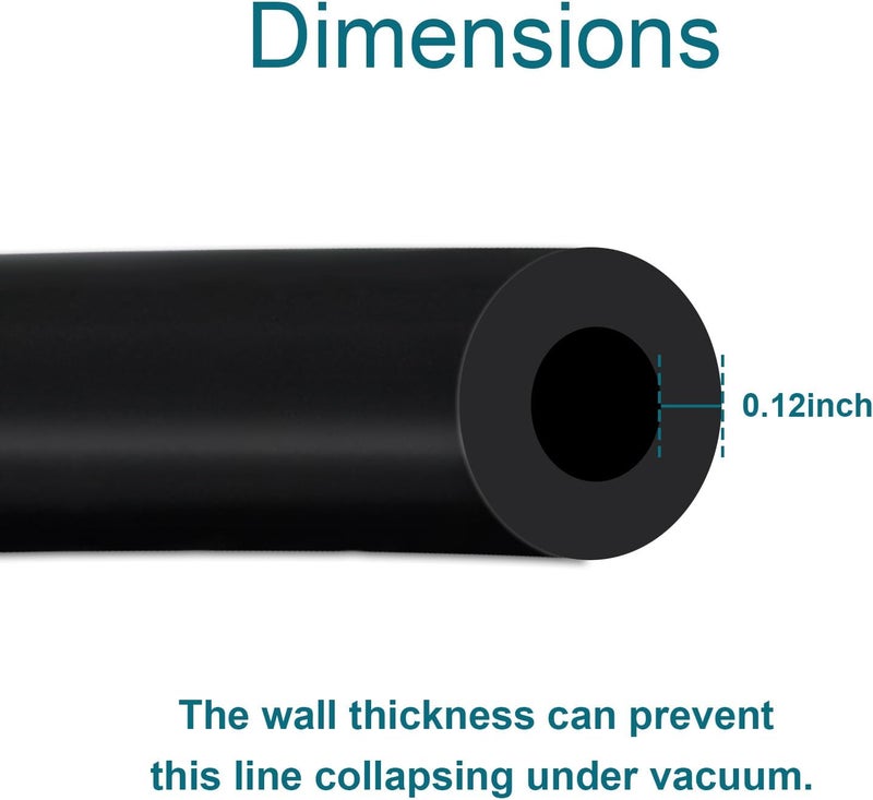 Gephynm Vacuum Hose Automotive, 10 FT 3/16 Inch ID Silicone Vacuum Line with 10PCS Clamps, 130PSI Max Pressure - Image 3